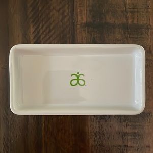 ARBONNE logo’d ceramic catch all tray soap dish trinket catcher NIB